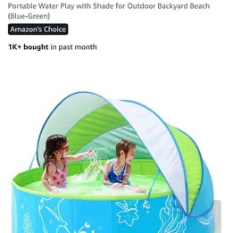Hikiddy foldable Kiddie pool with canopy
