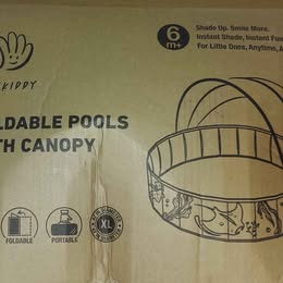 Hikiddy foldable Kiddie pool with canopy